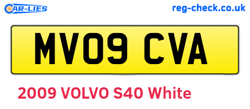 MV09CVA are the vehicle registration plates.