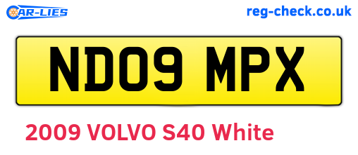 ND09MPX are the vehicle registration plates.