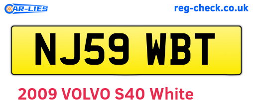 NJ59WBT are the vehicle registration plates.