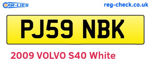 PJ59NBK are the vehicle registration plates.