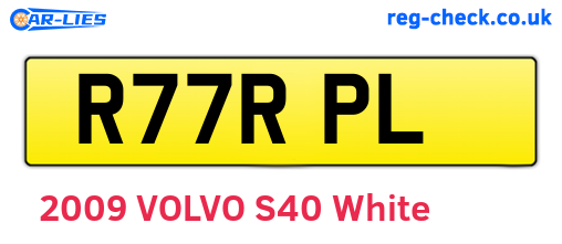 R77RPL are the vehicle registration plates.