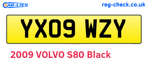 YX09WZY are the vehicle registration plates.