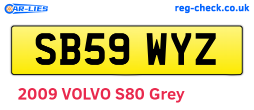 SB59WYZ are the vehicle registration plates.