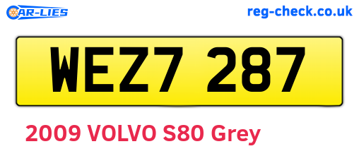 WEZ7287 are the vehicle registration plates.