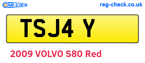 TSJ4Y are the vehicle registration plates.