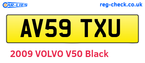 AV59TXU are the vehicle registration plates.