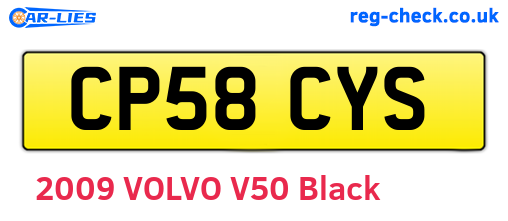 CP58CYS are the vehicle registration plates.