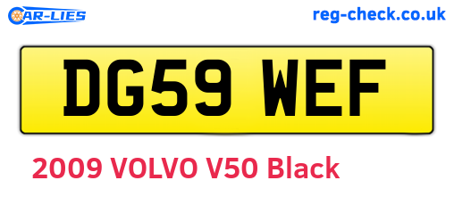 DG59WEF are the vehicle registration plates.