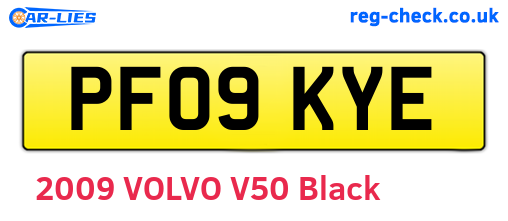 PF09KYE are the vehicle registration plates.