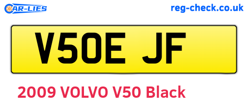 V50EJF are the vehicle registration plates.