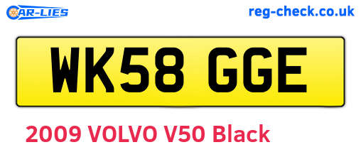 WK58GGE are the vehicle registration plates.