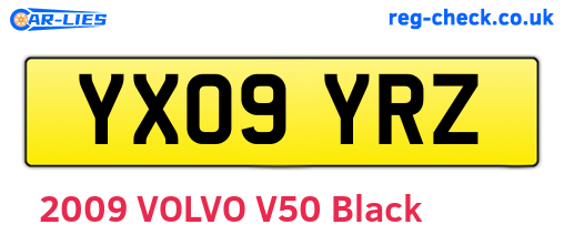 YX09YRZ are the vehicle registration plates.