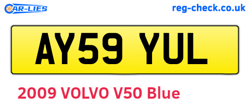 AY59YUL are the vehicle registration plates.