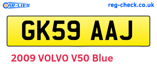 GK59AAJ are the vehicle registration plates.