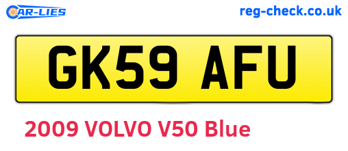 GK59AFU are the vehicle registration plates.