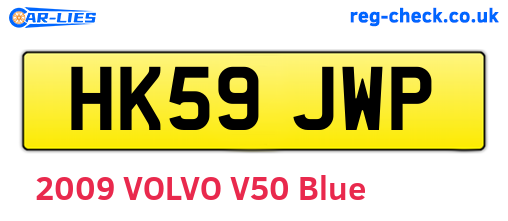 HK59JWP are the vehicle registration plates.