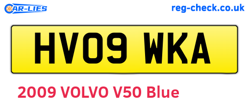HV09WKA are the vehicle registration plates.