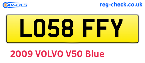 LO58FFY are the vehicle registration plates.
