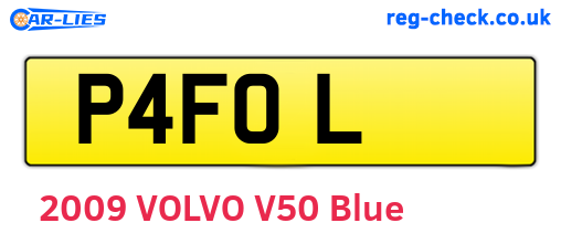 P4FOL are the vehicle registration plates.