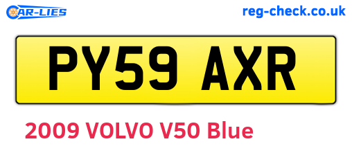 PY59AXR are the vehicle registration plates.