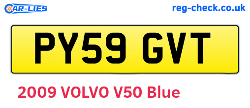 PY59GVT are the vehicle registration plates.