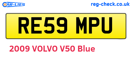 RE59MPU are the vehicle registration plates.