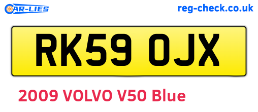 RK59OJX are the vehicle registration plates.