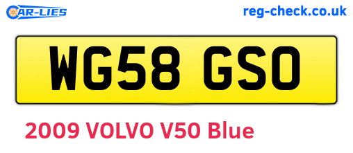 WG58GSO are the vehicle registration plates.