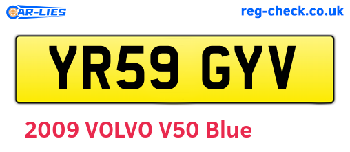 YR59GYV are the vehicle registration plates.