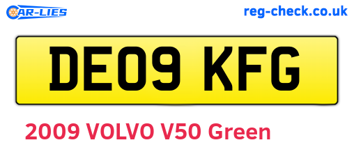 DE09KFG are the vehicle registration plates.