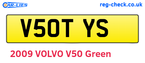 V50TYS are the vehicle registration plates.