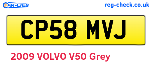 CP58MVJ are the vehicle registration plates.