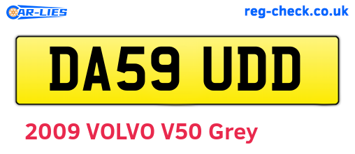 DA59UDD are the vehicle registration plates.