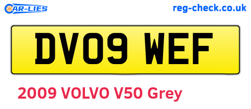 DV09WEF are the vehicle registration plates.