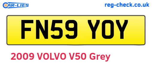 FN59YOY are the vehicle registration plates.