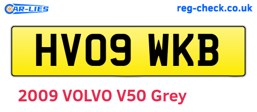 HV09WKB are the vehicle registration plates.