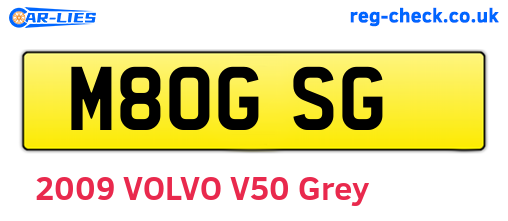 M80GSG are the vehicle registration plates.