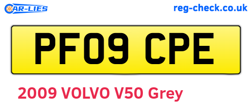 PF09CPE are the vehicle registration plates.
