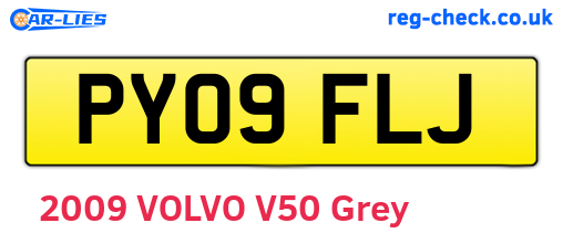 PY09FLJ are the vehicle registration plates.