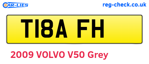 T18AFH are the vehicle registration plates.