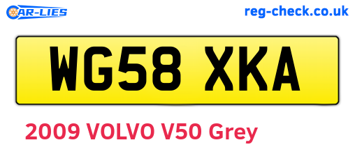 WG58XKA are the vehicle registration plates.