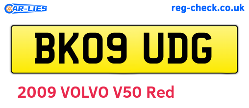 BK09UDG are the vehicle registration plates.
