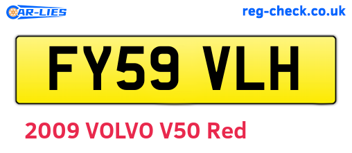 FY59VLH are the vehicle registration plates.