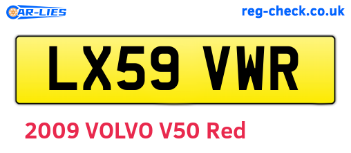 LX59VWR are the vehicle registration plates.