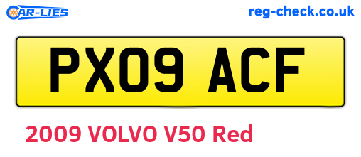 PX09ACF are the vehicle registration plates.