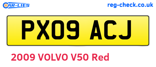 PX09ACJ are the vehicle registration plates.