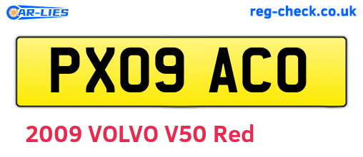 PX09ACO are the vehicle registration plates.