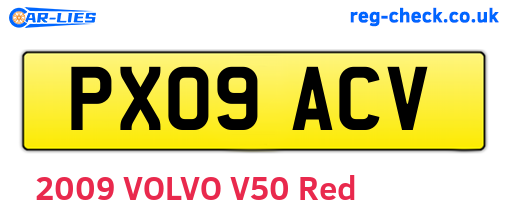 PX09ACV are the vehicle registration plates.