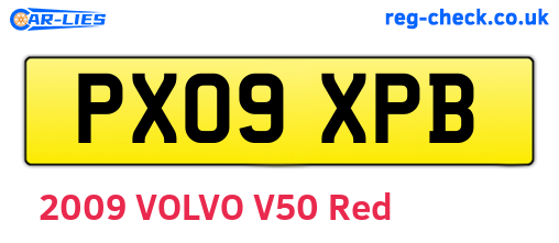 PX09XPB are the vehicle registration plates.