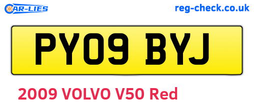 PY09BYJ are the vehicle registration plates.